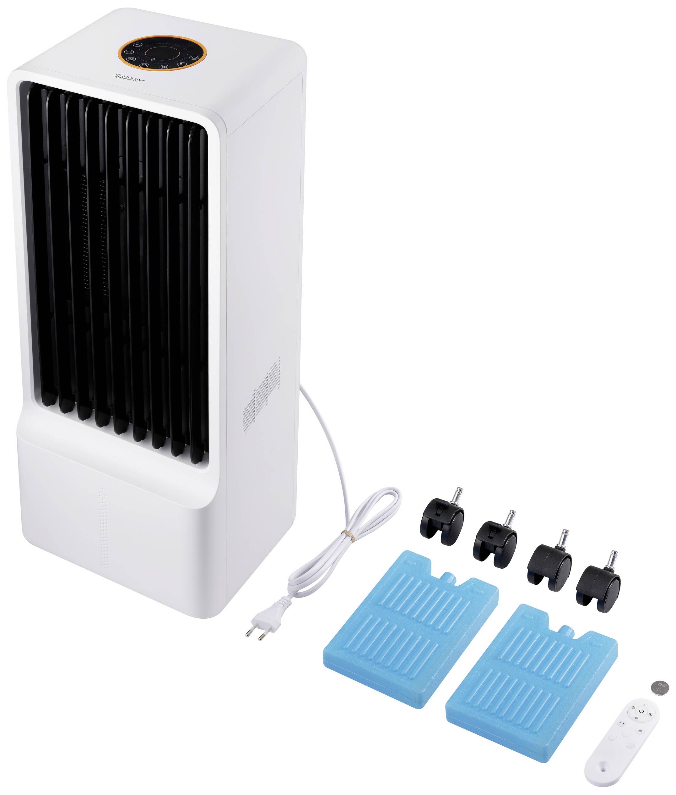 Sygonix Luftkühler 50 W (L x B x H) 272 x 270 x 795 mm Weiß mit Fernbedienung, Oszillierend, Timer
