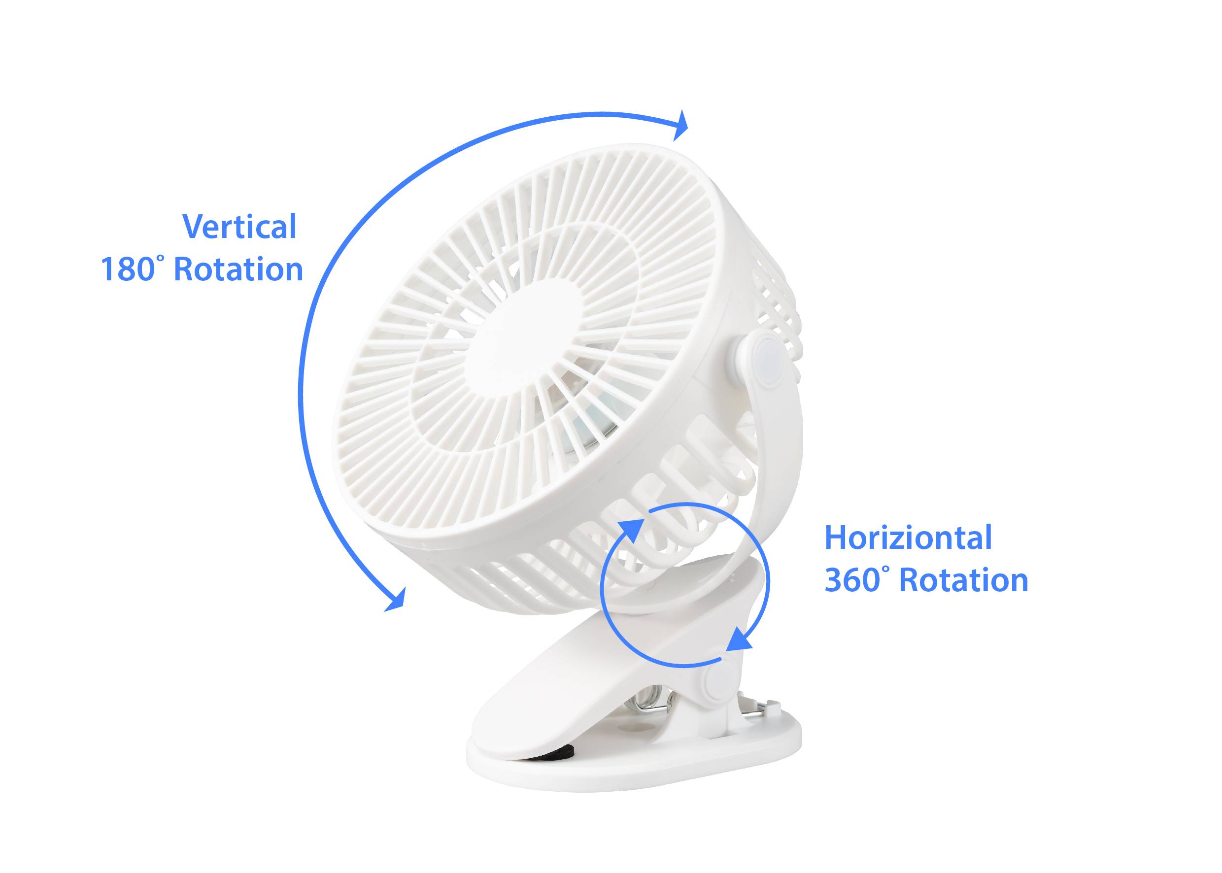 Renkforce RF-USBF-510-WH USB-Ventilator Schwenkbar, Höhenverstellbar (Ø x H) 150 mm x 166 mm Weiß
