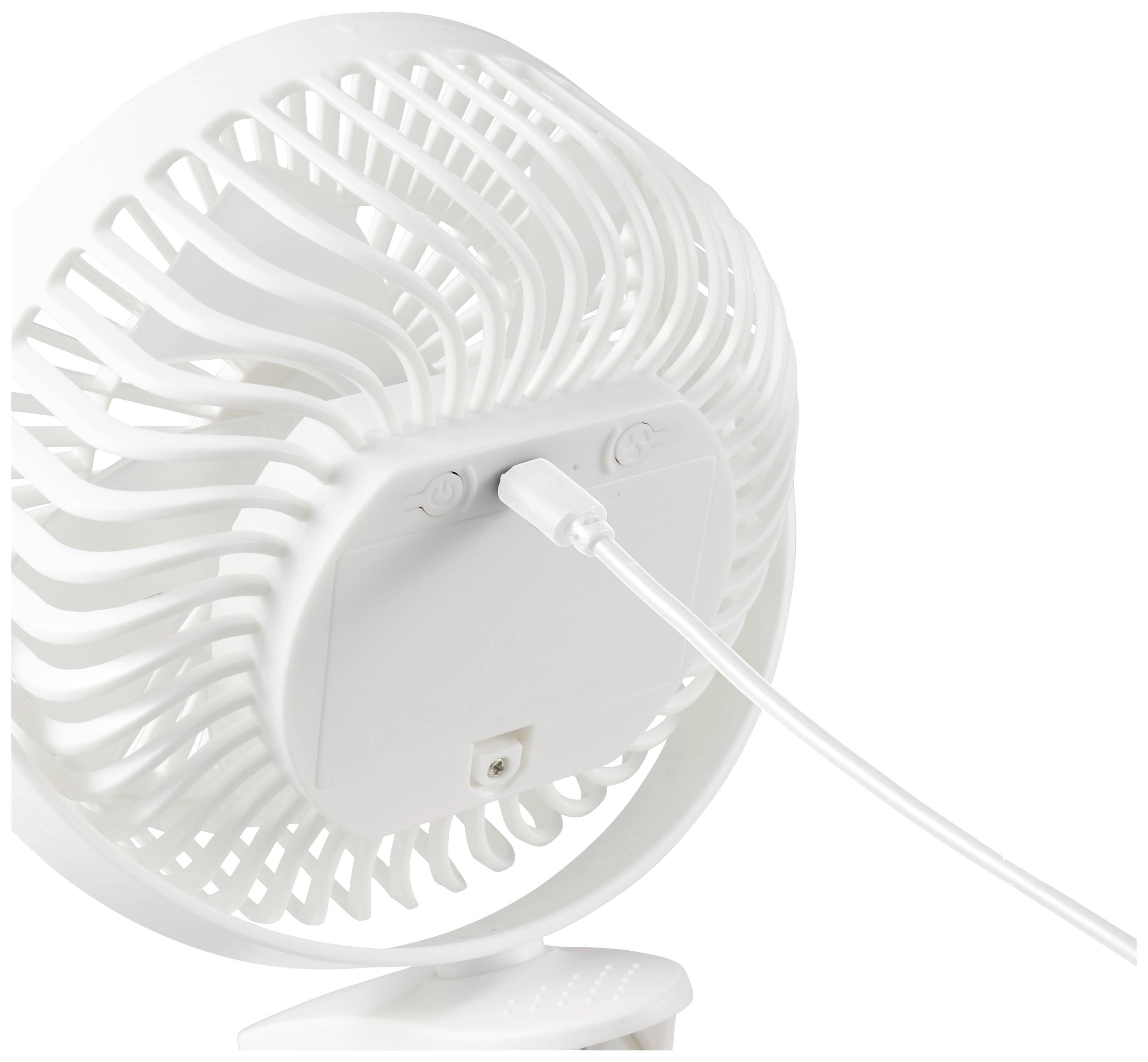 Renkforce RF-USBF-510-WH USB-Ventilator Schwenkbar, Höhenverstellbar (Ø x H) 150 mm x 166 mm Weiß