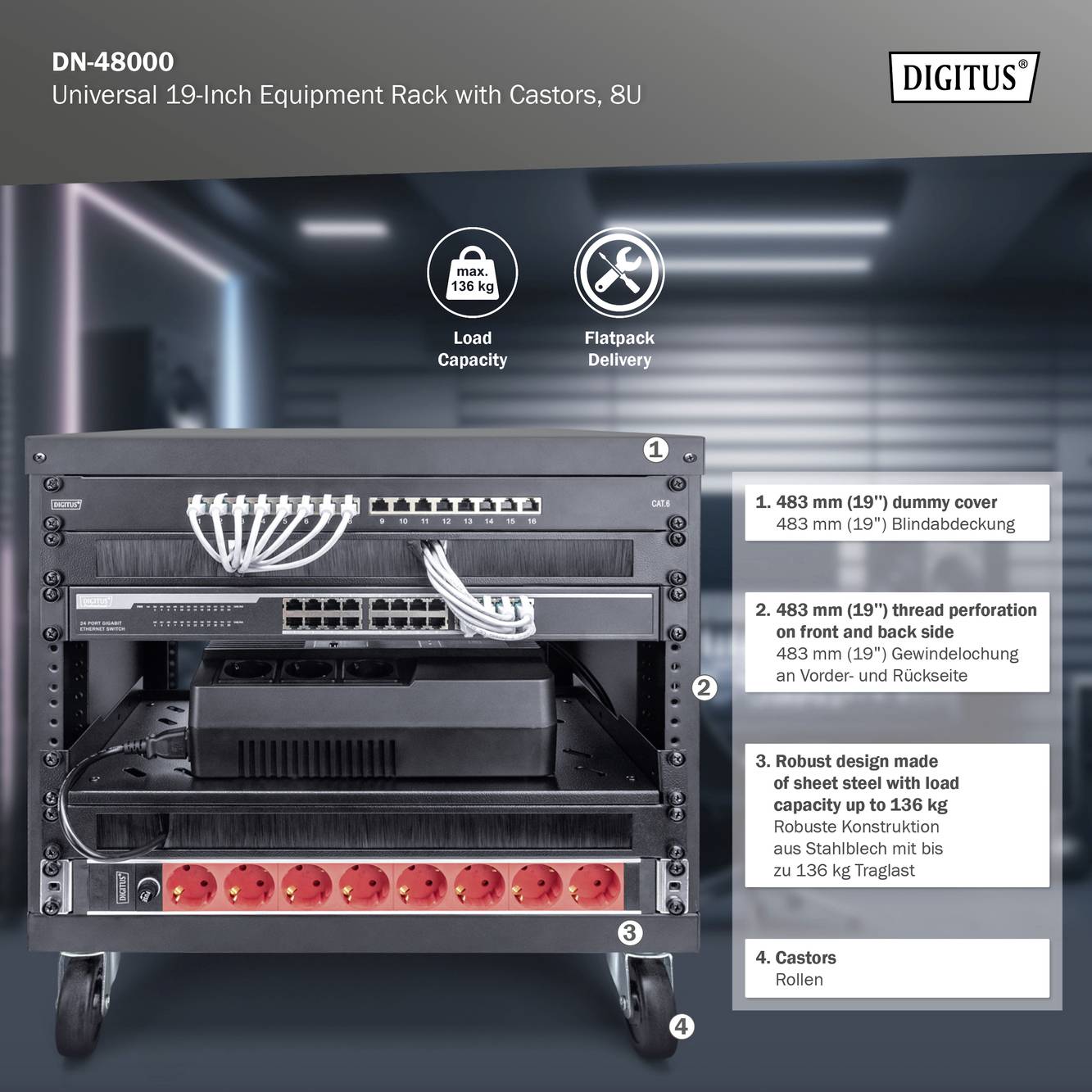 Digitus DN-48000 19 Zoll Equipment-Rack (L x B x H) 507 x 460 x 420mm