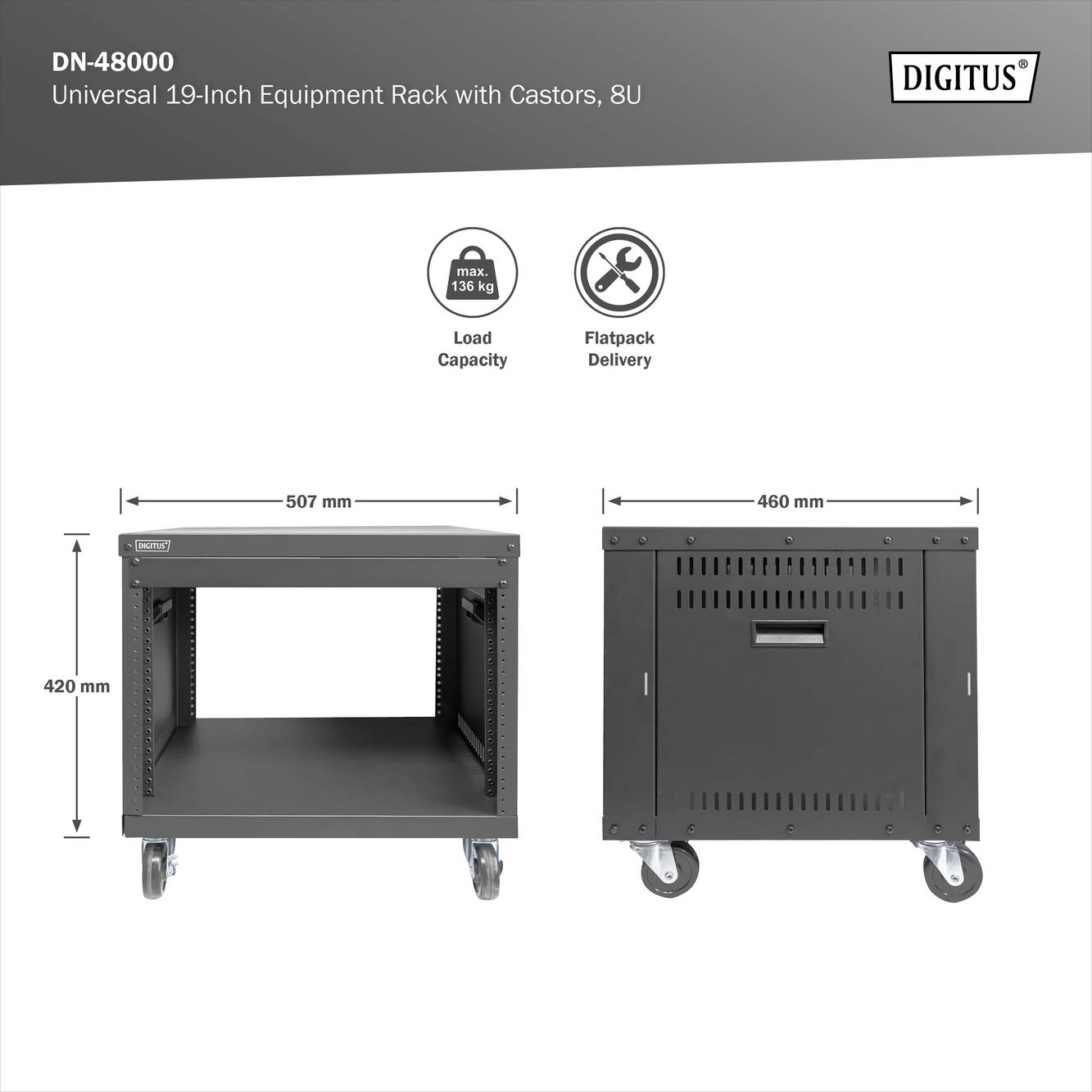 Digitus DN-48000 19 Zoll Equipment-Rack (L x B x H) 507 x 460 x 420mm