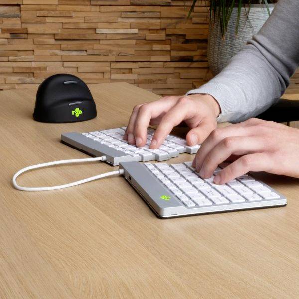 R-GO Tools Split Break Bluetooth® Tastatur US-Englisch, QWERTY Weiß Ergonomisch