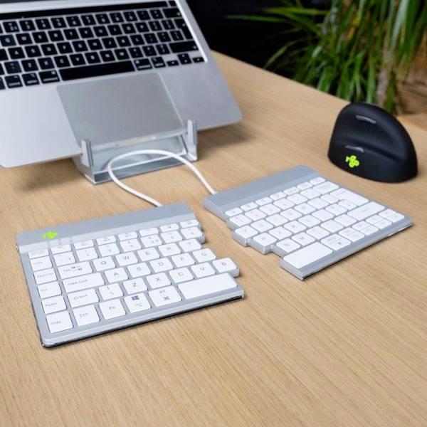 R-GO Tools Split Break Bluetooth® Tastatur US-Englisch, QWERTY Weiß Ergonomisch