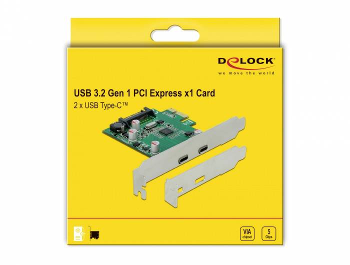 Delock DELOCK PCI Expr x1 Karte - 2x ext SuperS PCI-Express Karte USB-A (USB 3.2 Gen 1) PCIe