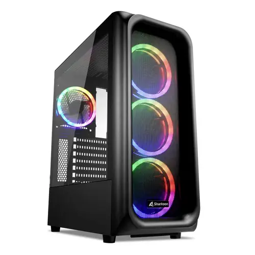 Sharkoon TK5M RGB ATX Desktop PC-Gehäuse Schwarz Sharkoon TK5M RGB ATX Desktop PC-Gehäuse Schwarz