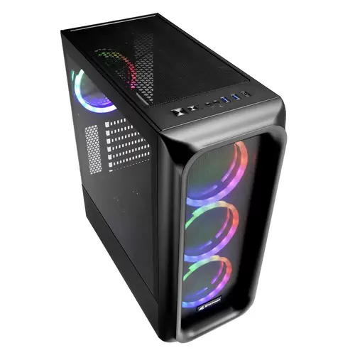 Sharkoon TK5M RGB ATX Desktop PC-Gehäuse Schwarz Sharkoon TK5M RGB ATX Desktop PC-Gehäuse Schwarz