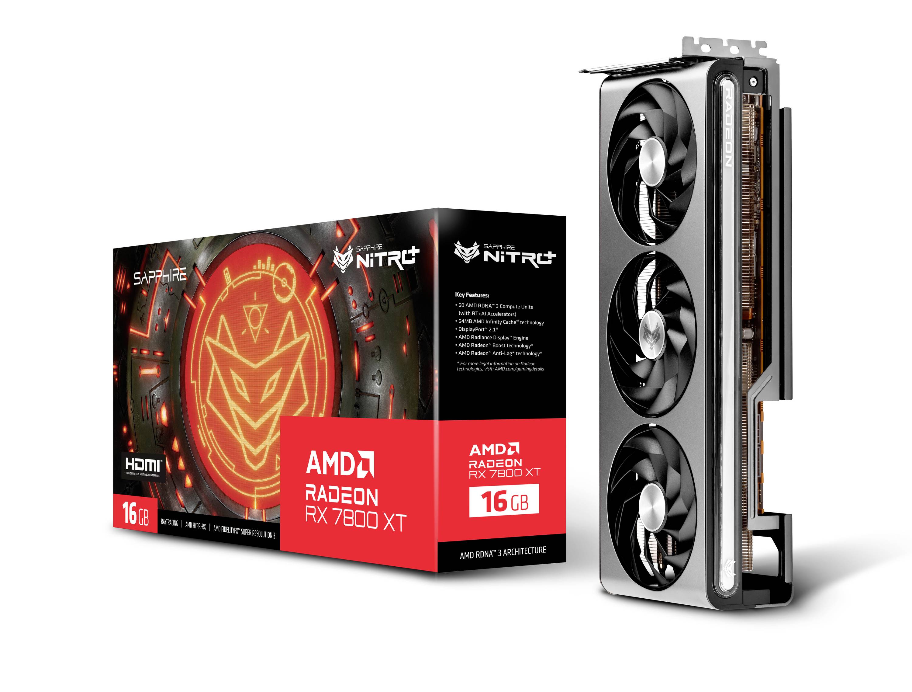 Sapphire Grafikkarte AMD Radeon RX 7800 XT NITRO+ 16 GB GDDR6-RAM PCIe x16 HDMI®, DisplayPort Vulkan, AMD FreeSync
