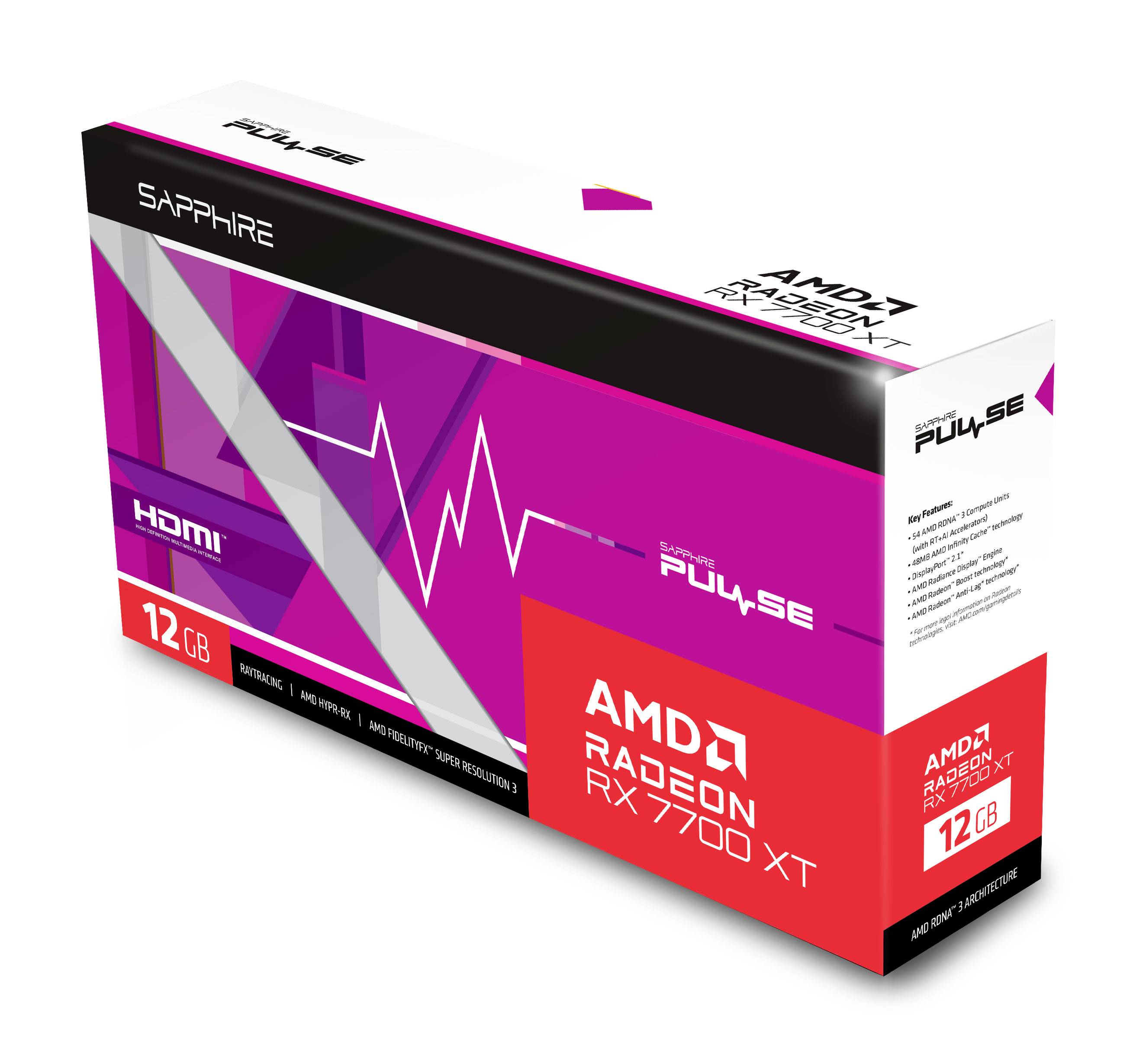 Sapphire Grafikkarte AMD Radeon RX 7700 XT PULSE 12 GB GDDR6-RAM PCIe x16 HDMI®, DisplayPort AMD FreeSync, Vulkan