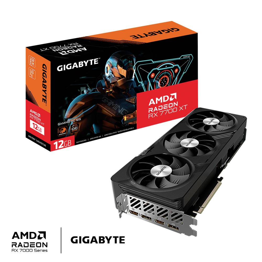 Gigabyte Grafikkarte AMD Radeon RX 7700 XT GAMING OC 12 GB GDDR6-RAM PCIe 4.0 x4, HDMI®, DisplayPort AMD FreeSync
