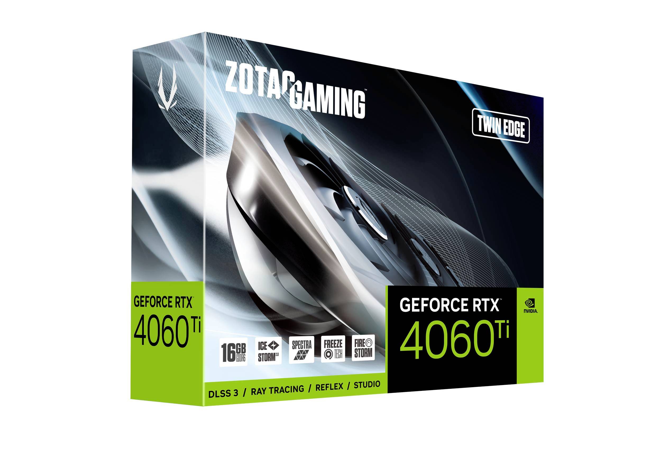 Zotac Grafikkarte Nvidia GeForce RTX 4060 Ti Twin Edge 16GB GDDR6-RAM PCIe x8 HDMI®, DisplayPort NVIDIA G-Sync