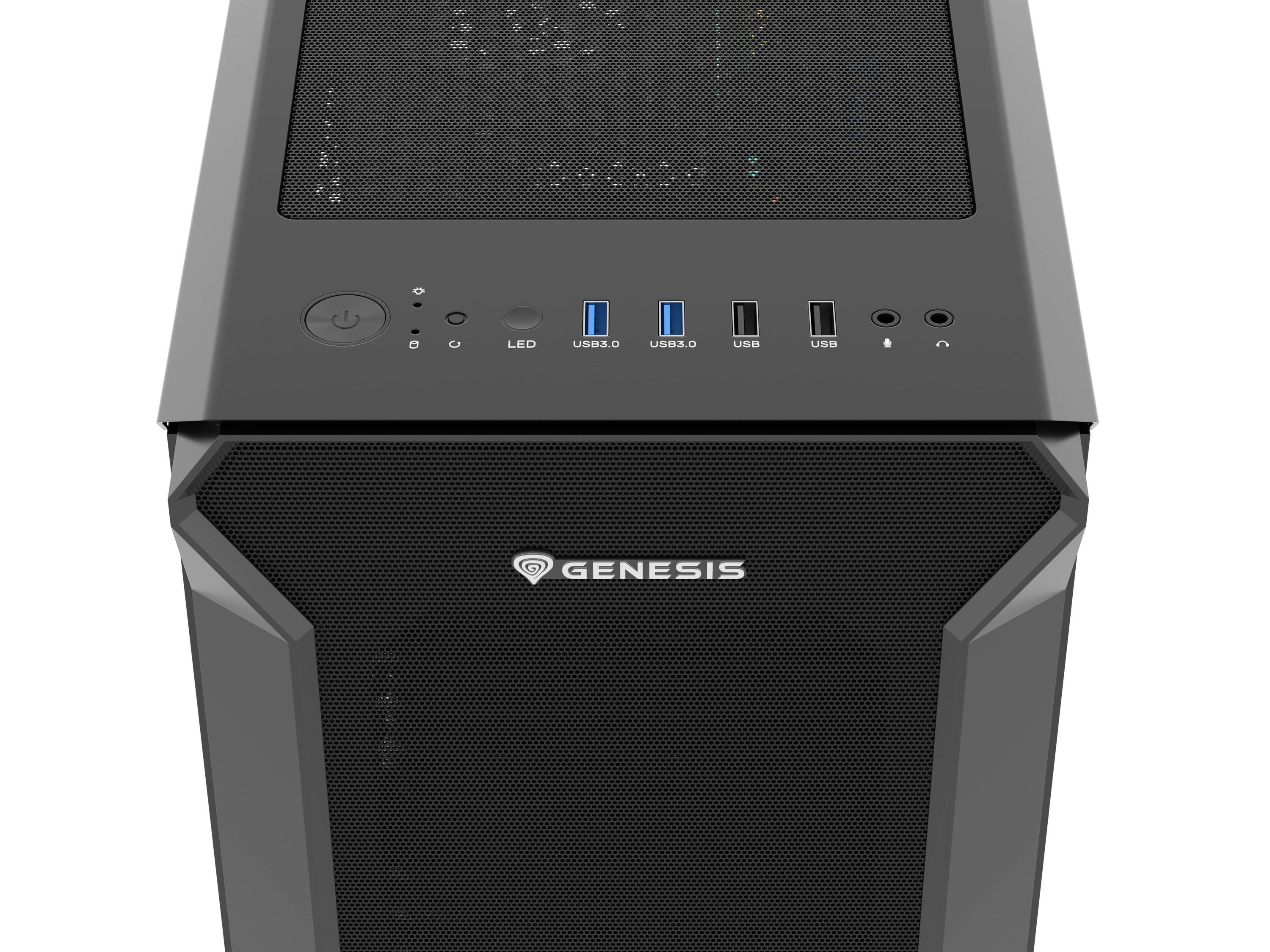 Genesis Irid 505F Midi-Tower PC-Gehäuse Schwarz