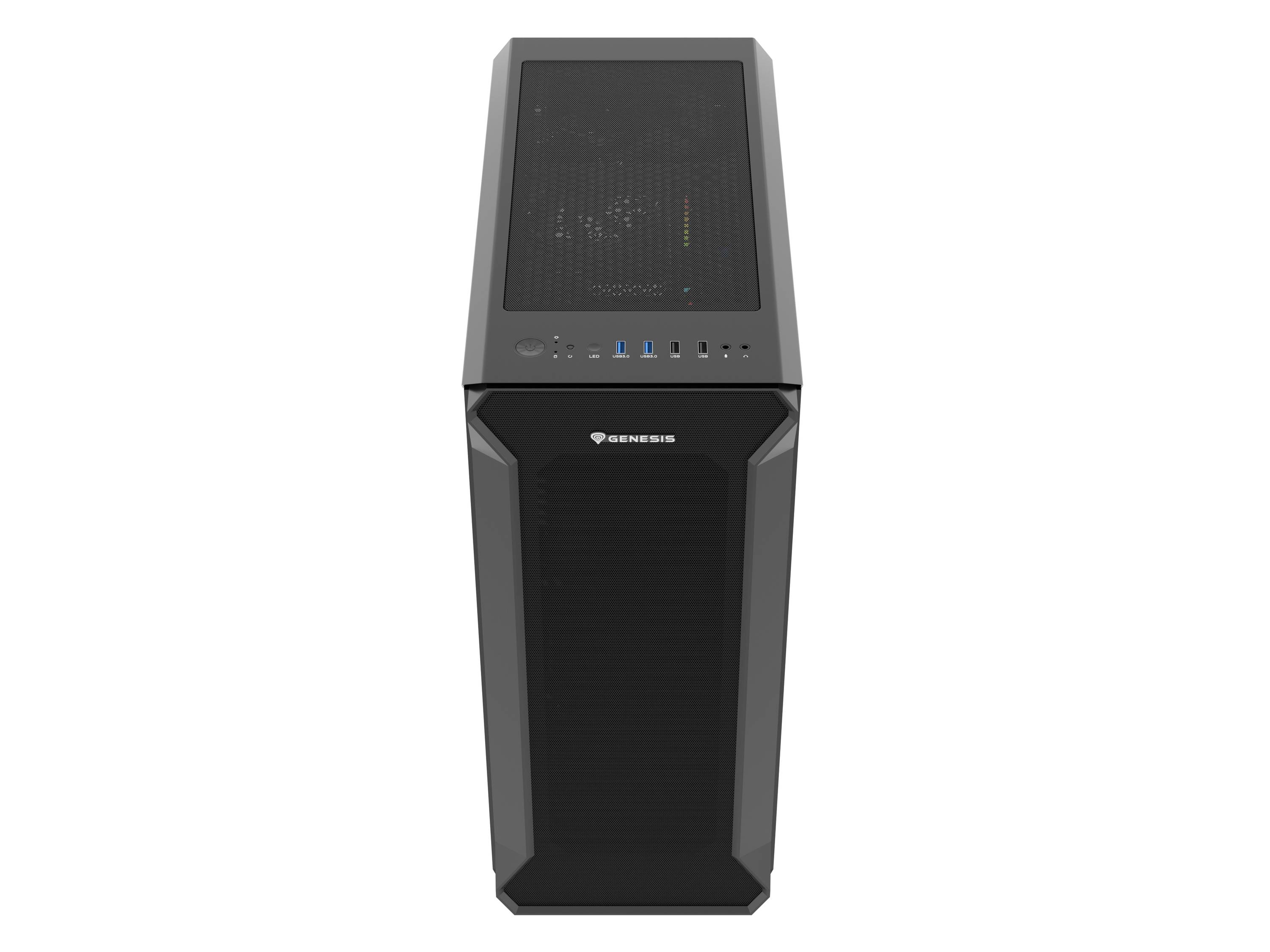 Genesis Irid 505F Midi-Tower PC-Gehäuse Schwarz