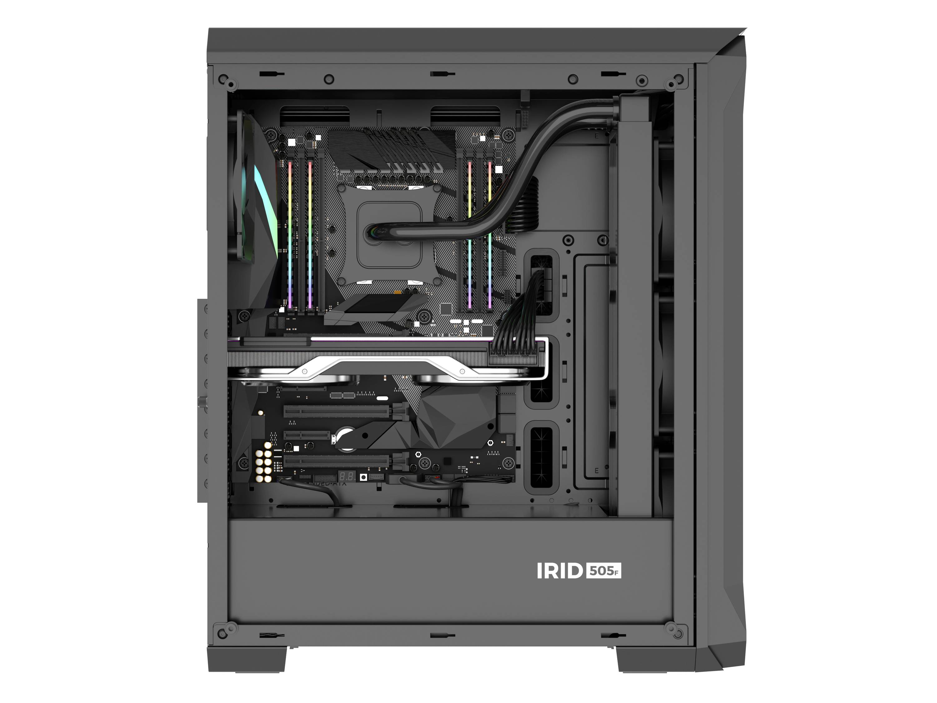 Genesis Irid 505F Midi-Tower PC-Gehäuse Schwarz