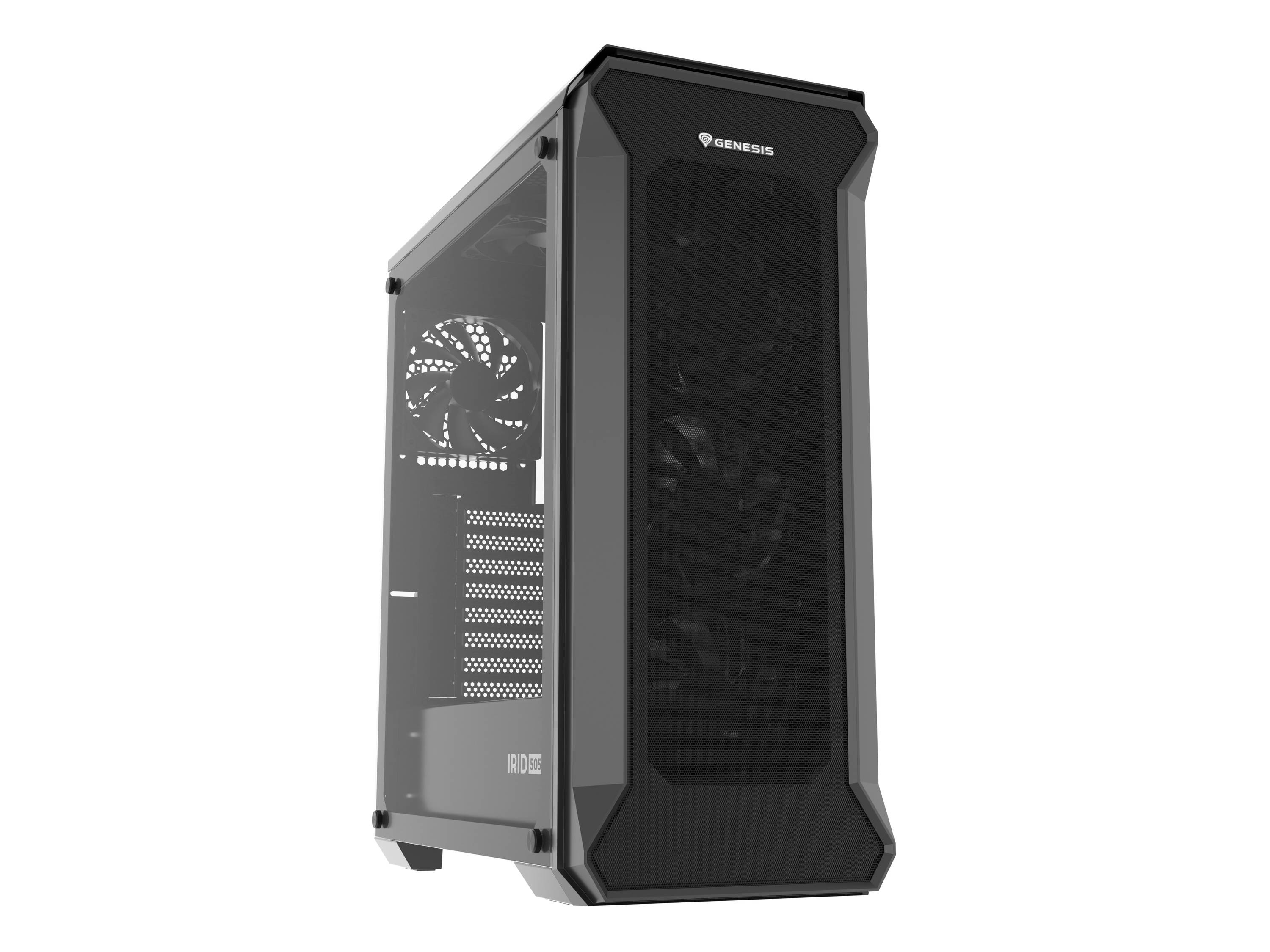 Genesis Irid 505F Midi-Tower PC-Gehäuse Schwarz