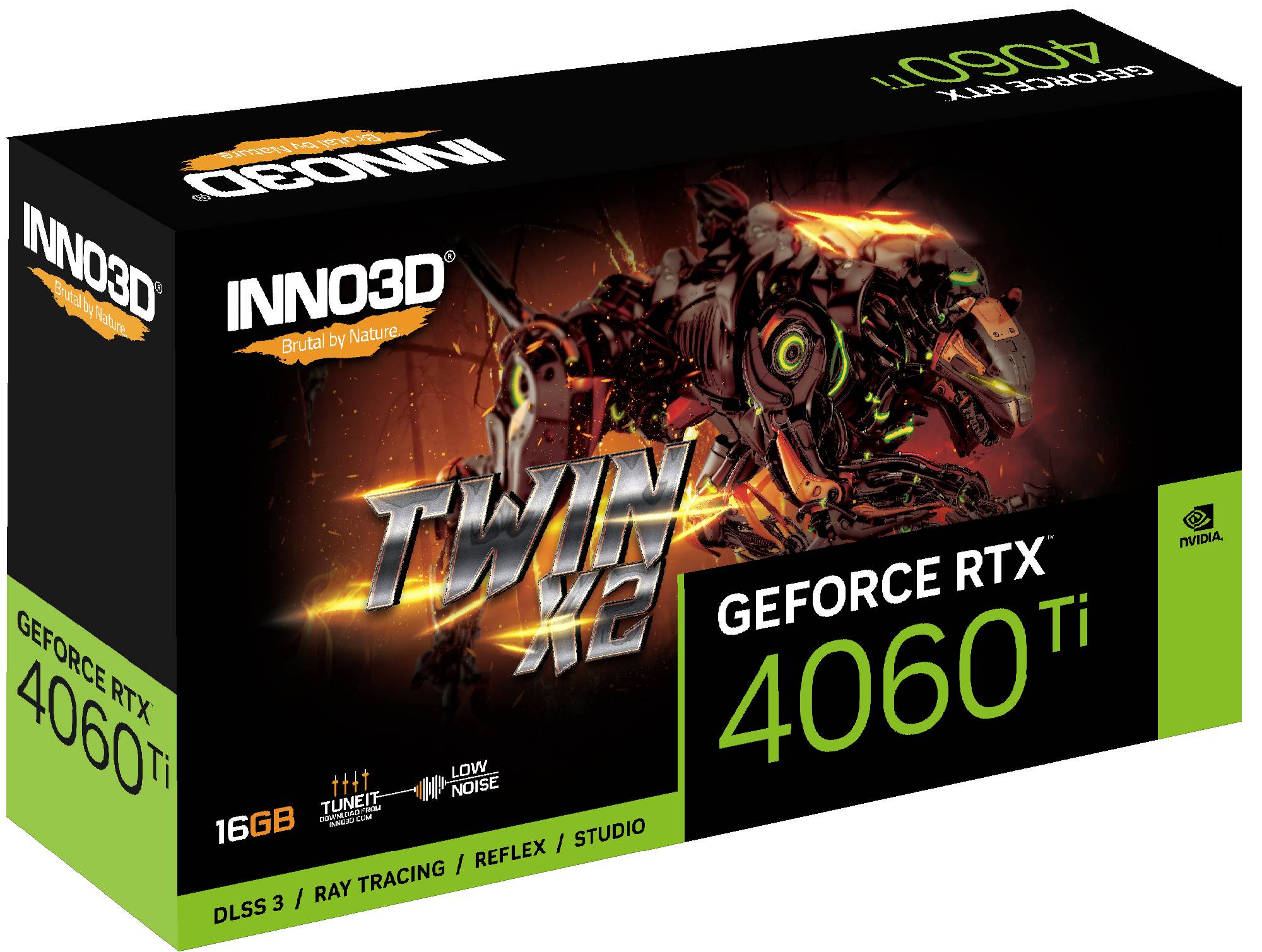 Inno 3D Grafikkarte Nvidia GeForce RTX 4060 Ti TWIN X2 16 GB GDDR6-RAM PCIe x8 HDMI®, DisplayPort NVIDIA G-Sync, Vulkan