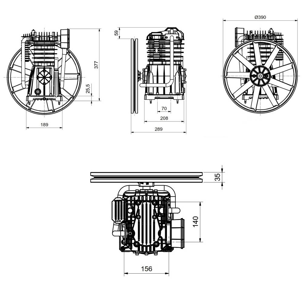 Aerotec Druckluft-Kompressor 4116000255 11 bar