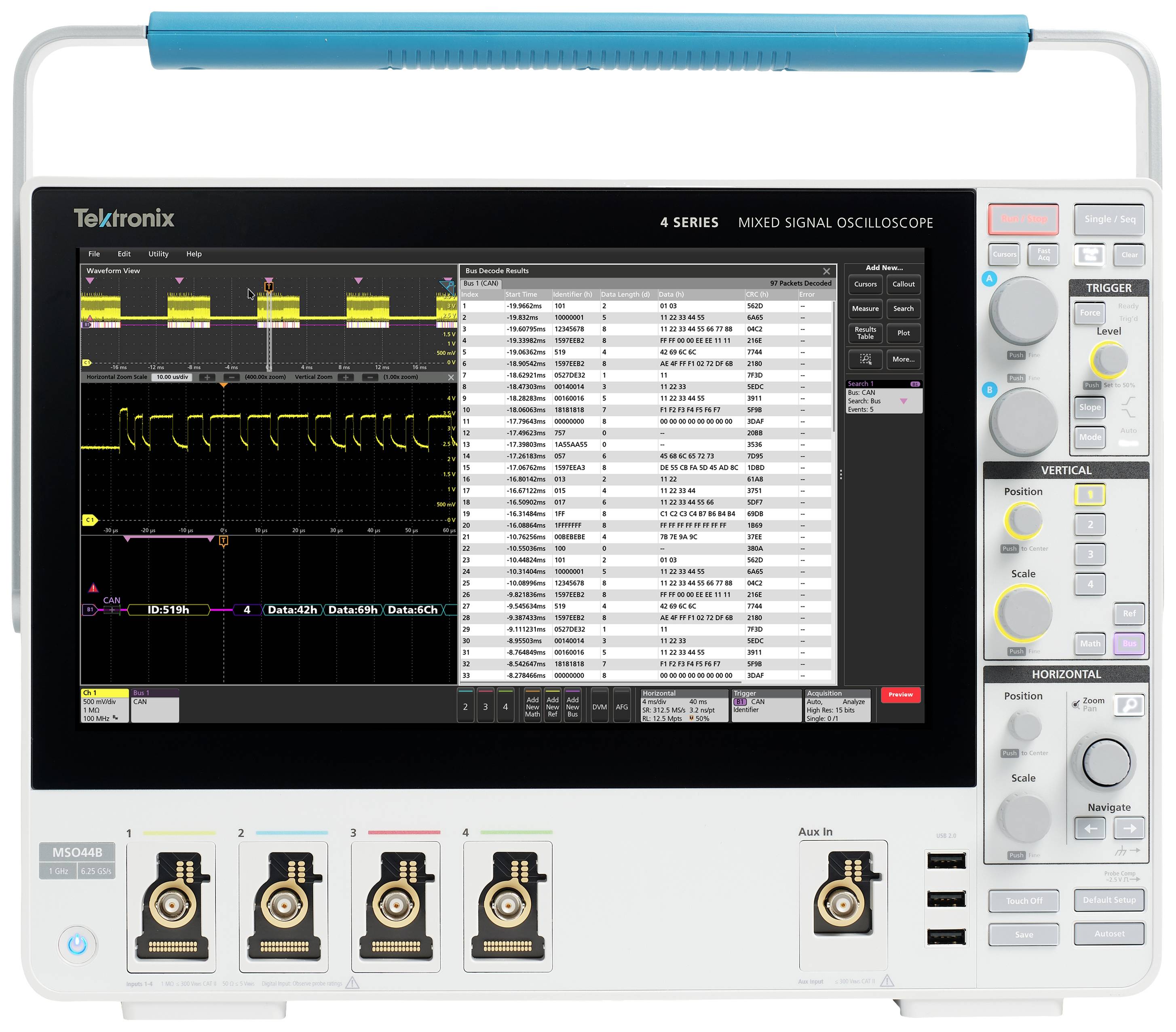 Tektronix MSO44B 4-BW-200 Digital-Oszilloskop 200MHz 4-Kanal 12 Bit 1St.