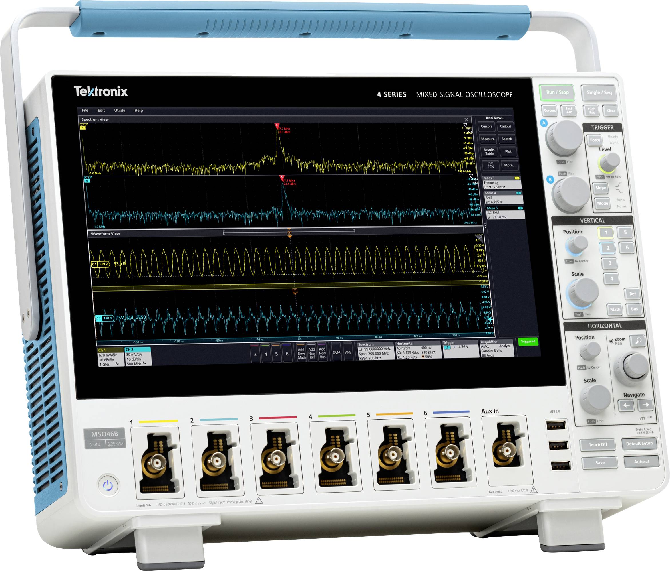 Tektronix MSO46B 4-BW-500 + MSO46BR3 Digital-Oszilloskop 500MHz 6-Kanal 12 Bit 1St.