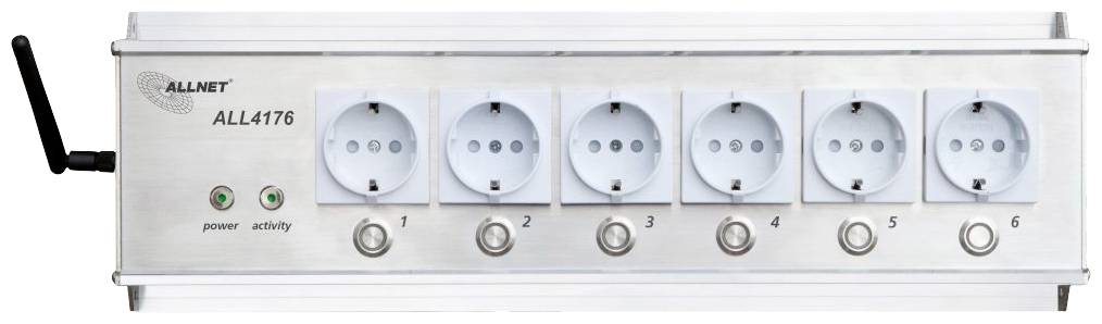 Allnet 221638 WiFi-Steckdosenleiste 6fach Silber Kaltgerätestecker 1 St.