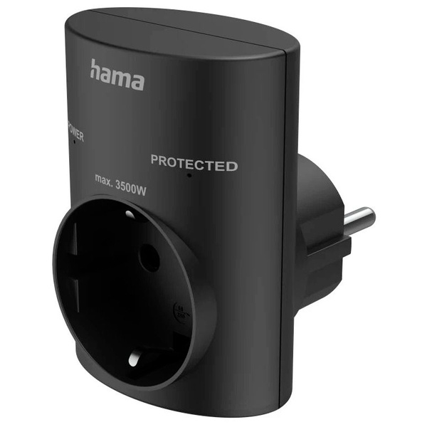 Hama 00223322 Überspannungsschutz-Zwischenstecker Schwarz