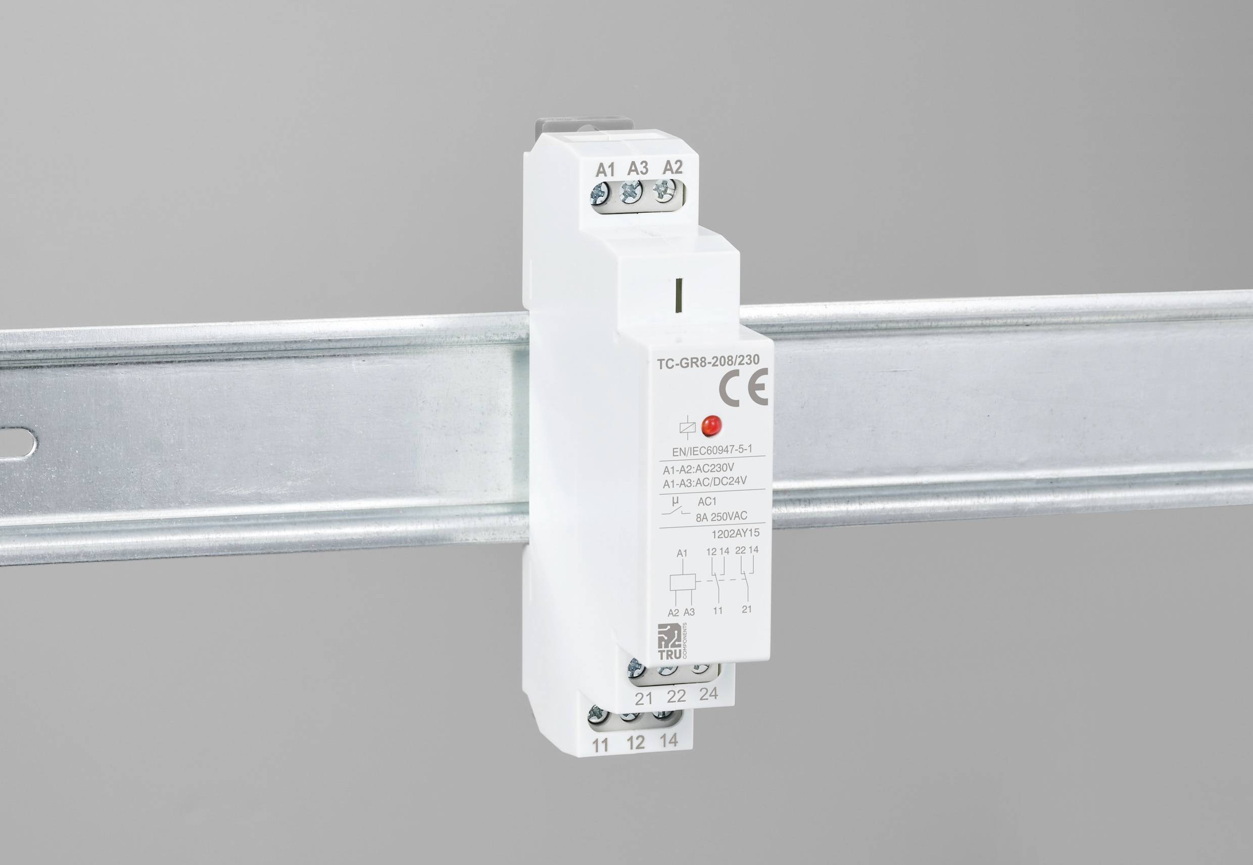 TRU COMPONENTS TC-GR8-208/230 Hilfsschalter 2 Wechsler 24 V/AC, 24 V/DC, 230 V/AC 8A 1St.