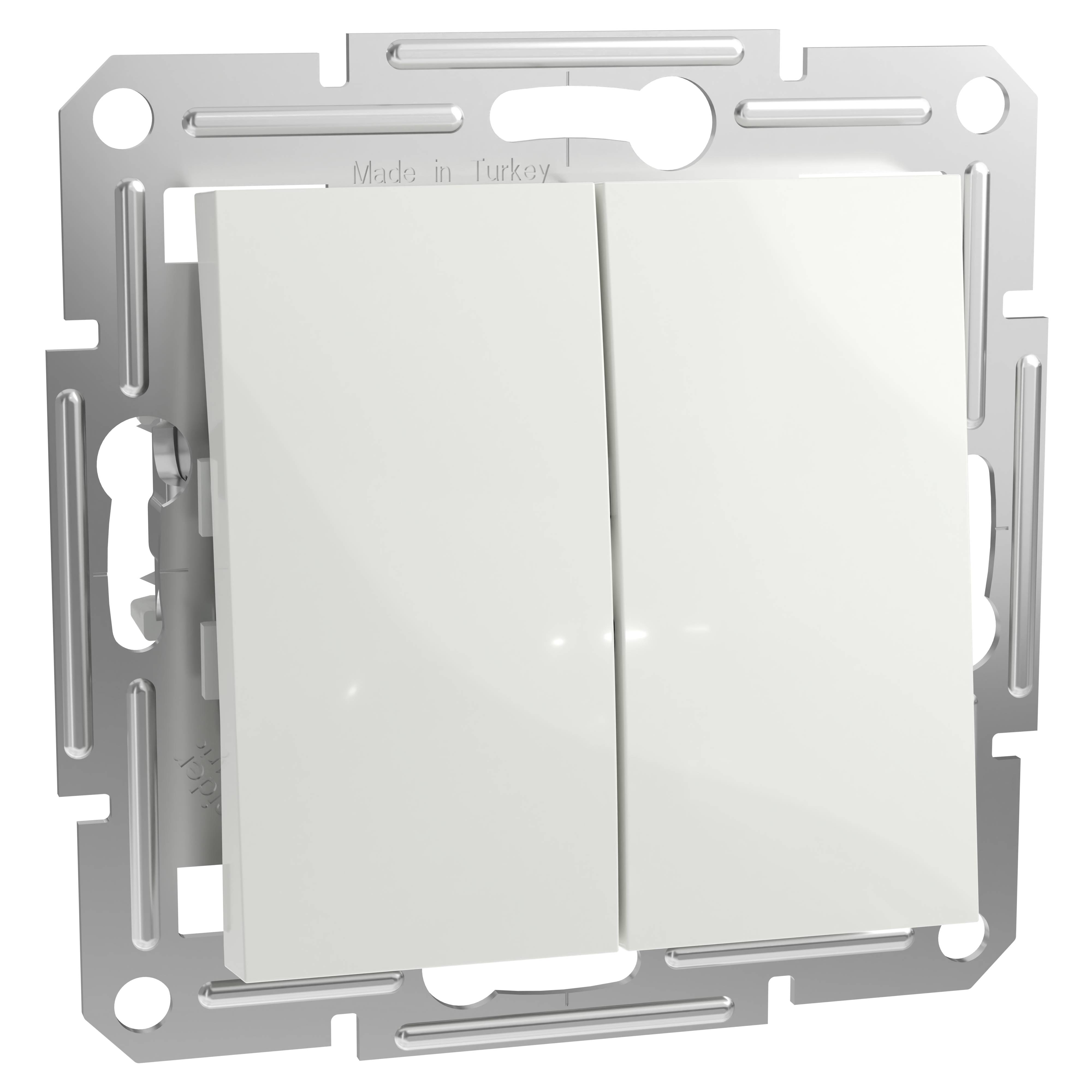 Schneider Electric Doppel-Wechselschalter Asfora Weiß (RAL 9003) EPH0670121D 1St.