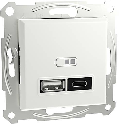 Schneider Electric USB-Steckdose Asfora Weiß (glänzend) EPH2770421D 1St.