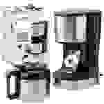 Clatronic KA 3805 Edelstahl-schwarz Kaffeemaschine Edelstahl Fassungsvermögen Tassen=10 Isolierkann