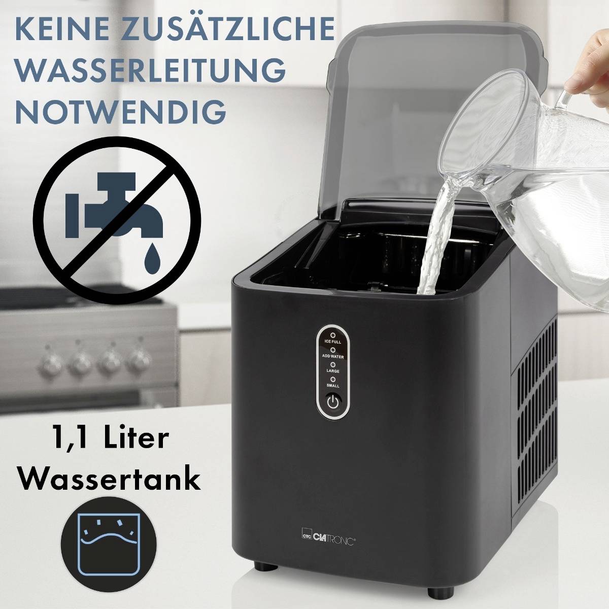 Clatronic EWB 3798schwarz Eiswürfelbereiter 1.1l