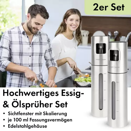 PROFI COOK Essig- & Ölsprüher PC-EOS 1270, Edelstahl PROFI COOK Essig- & Ölsprüher PC-EOS 1270, Edelstahl