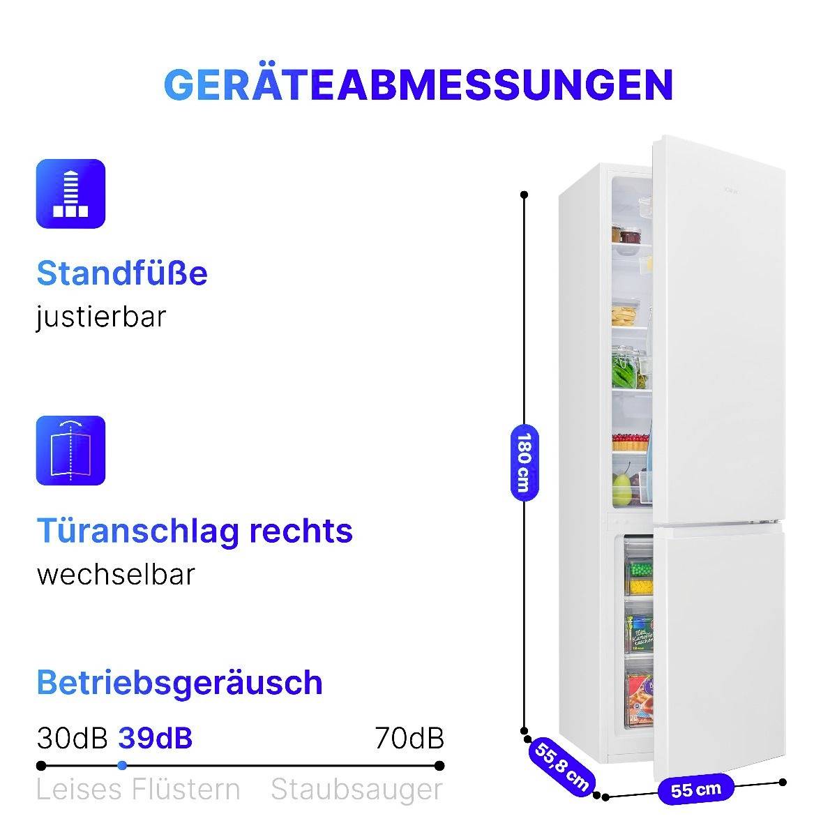 Bomann KG 184.1 Kühl-Gefrier-Kombination EEK: D (A - G) 269 l Weiß