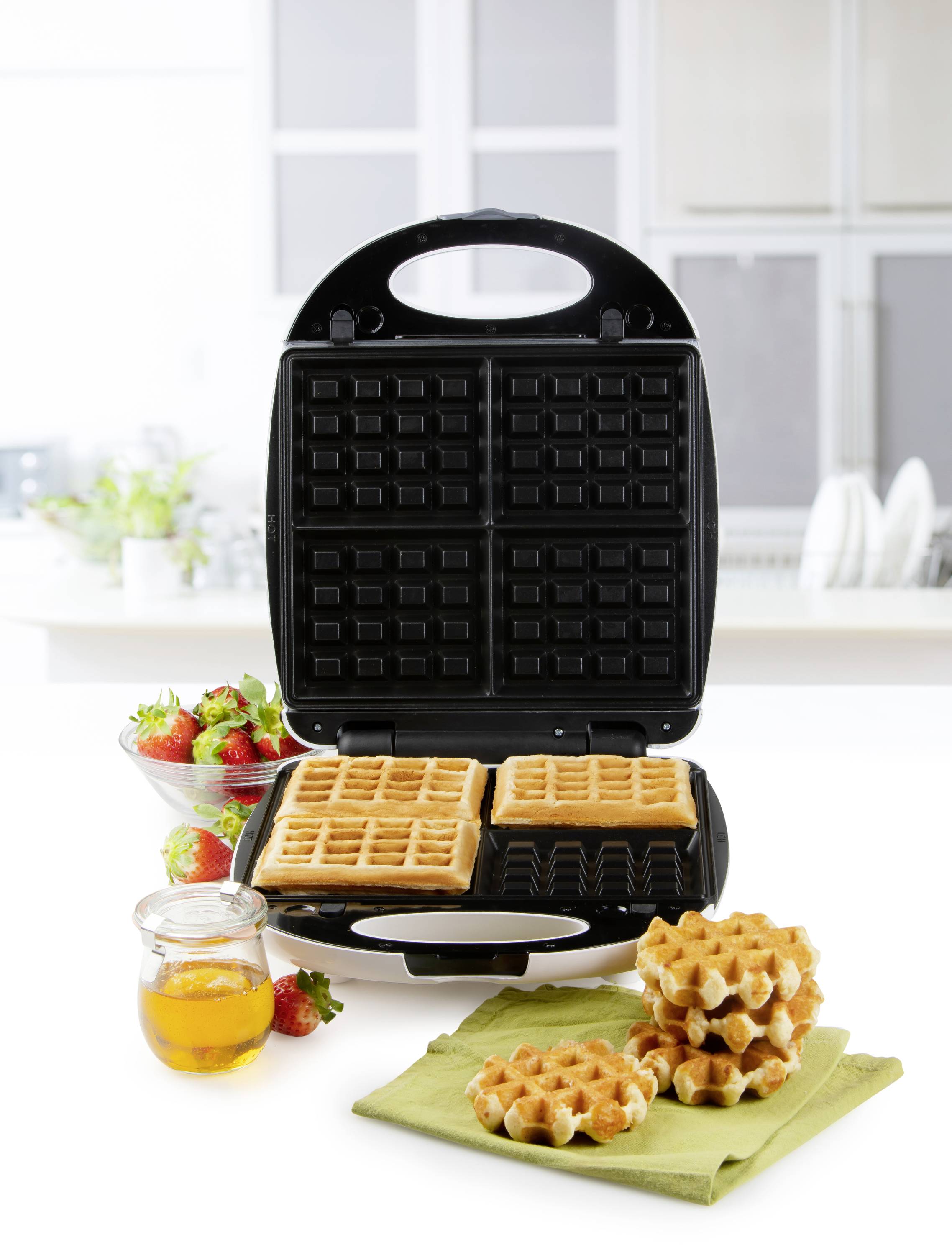 DOMO Sandwich-Toaster Antihaftbeschichtung Weiß