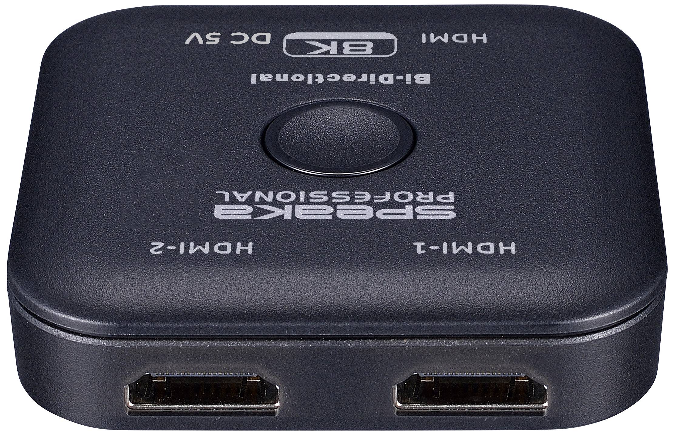 SpeaKa Professional SP-11990132 2 Port HDMI-Switch UHD 8K @ 60Hz bidirektional verwendbar 7680 x 4320 Pixel