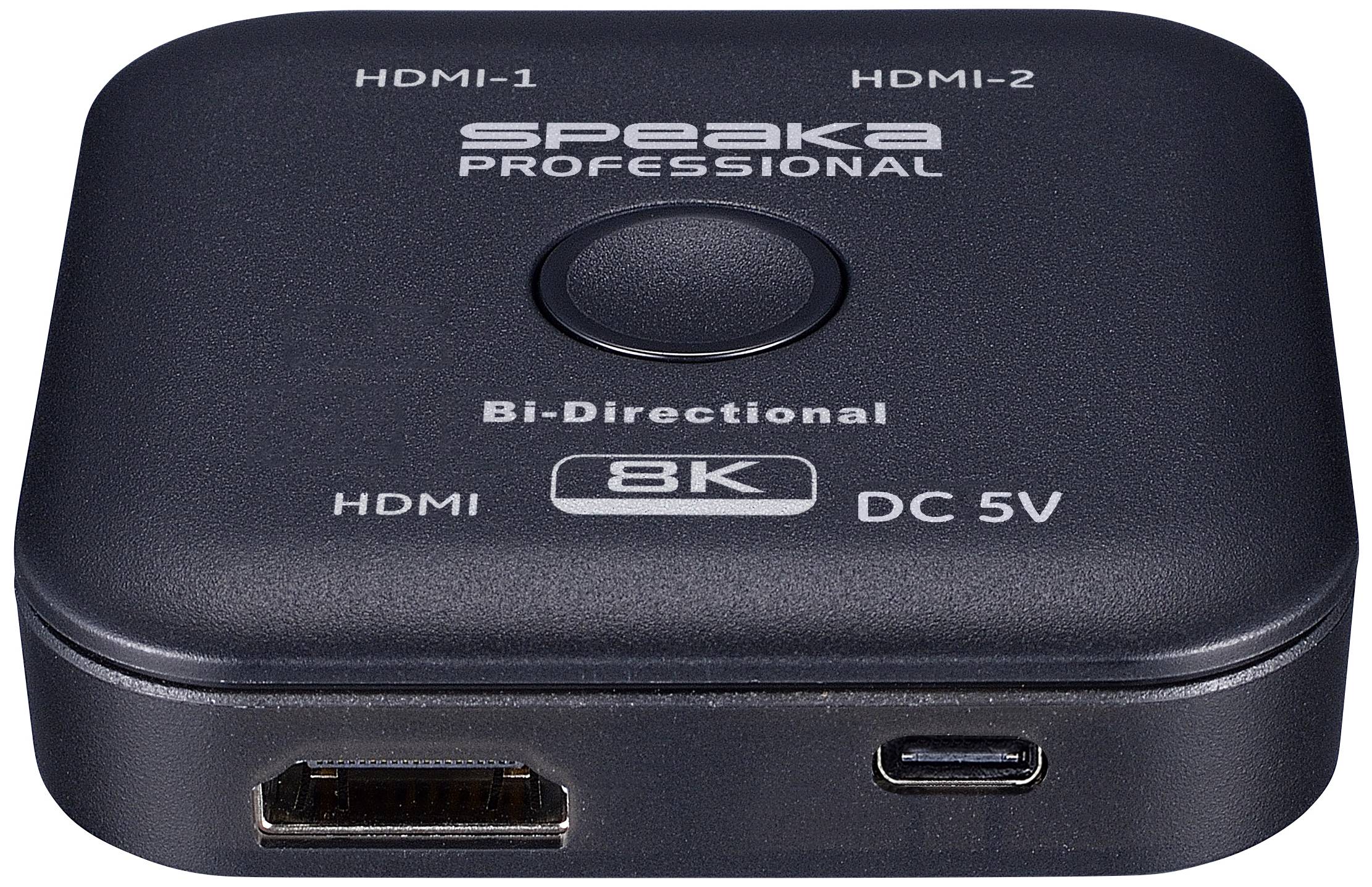 SpeaKa Professional SP-11990132 2 Port HDMI-Switch UHD 8K @ 60Hz bidirektional verwendbar 7680 x 4320 Pixel
