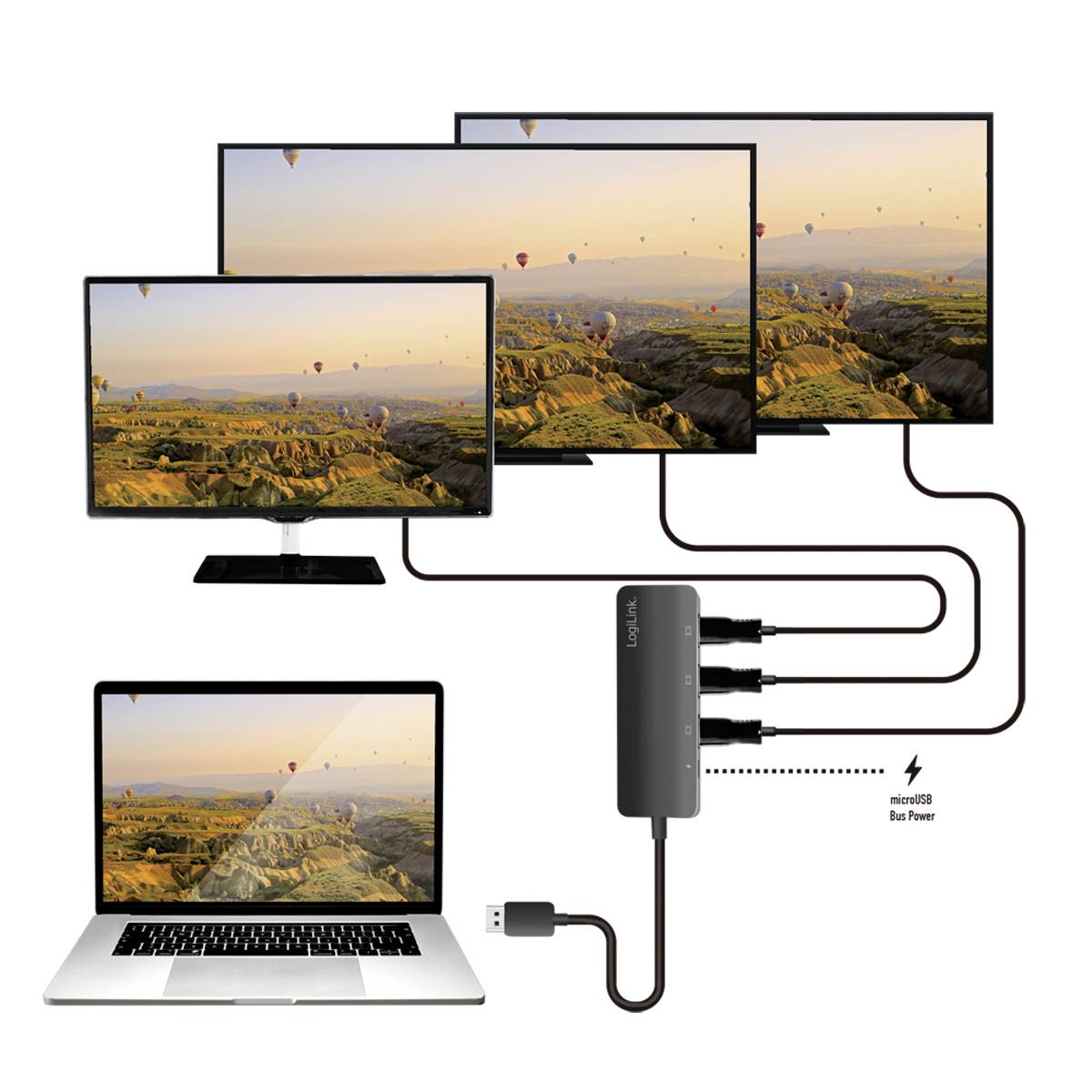 LogiLink CV0146 DisplayPort-Splitter Schwarz