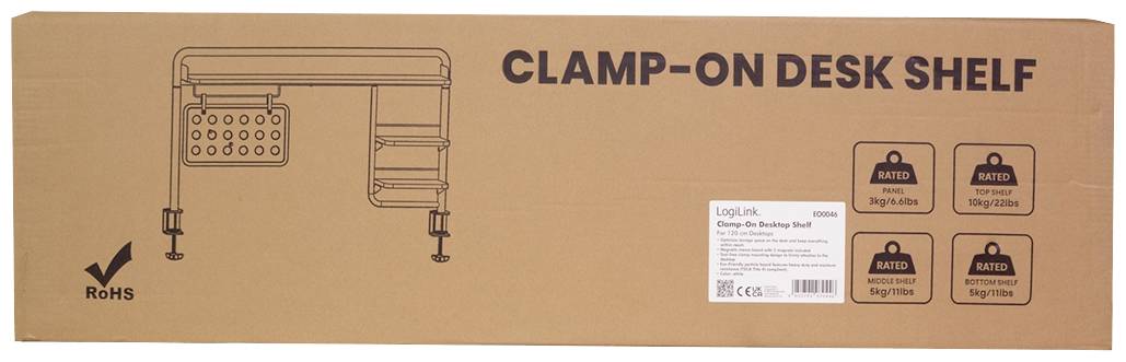 LogiLink EO0046 Home Office-Set Höhen-Bereich: 641 bis 641cm Weiß