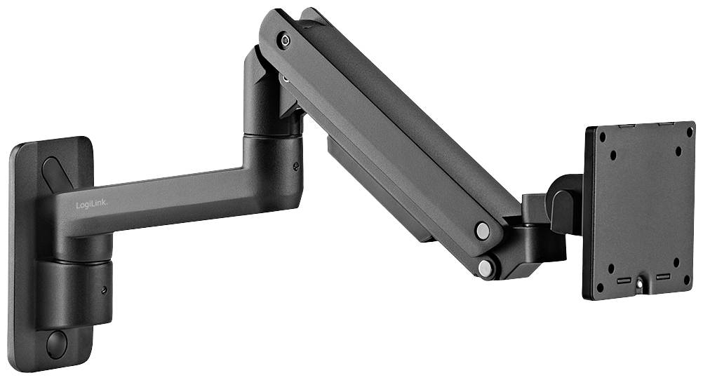 LogiLink BP0169 1fach Monitor-Wandhalterung Schwarz Drehbar, Höhenverstellbar, Neigbar, Rotierbar, Schwenkbar
