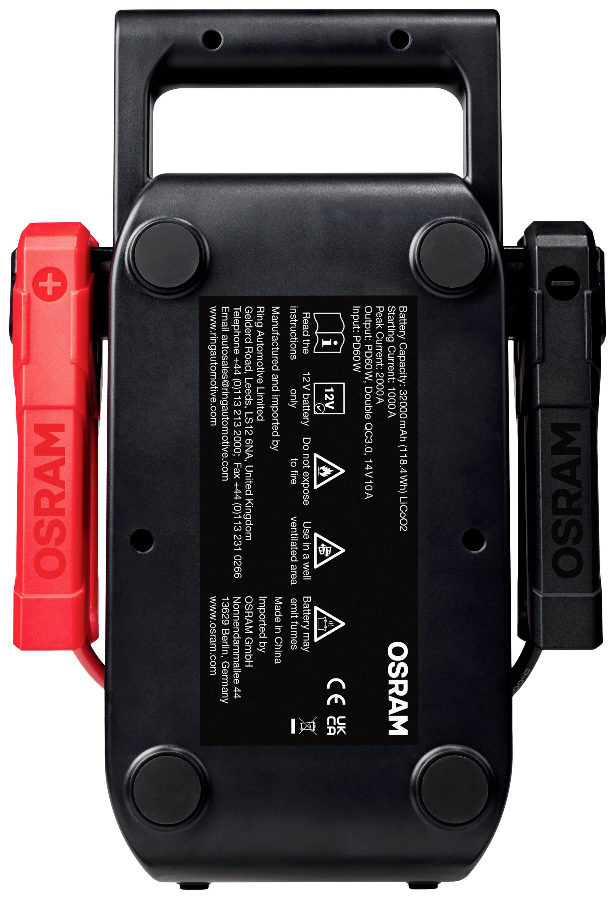 Osram Automotive Schnellstartsystem BATTERYstart PRO 1000 OEBSPL1000 Starthilfestrom (12 V)=1000A USB-Steckdose 2x