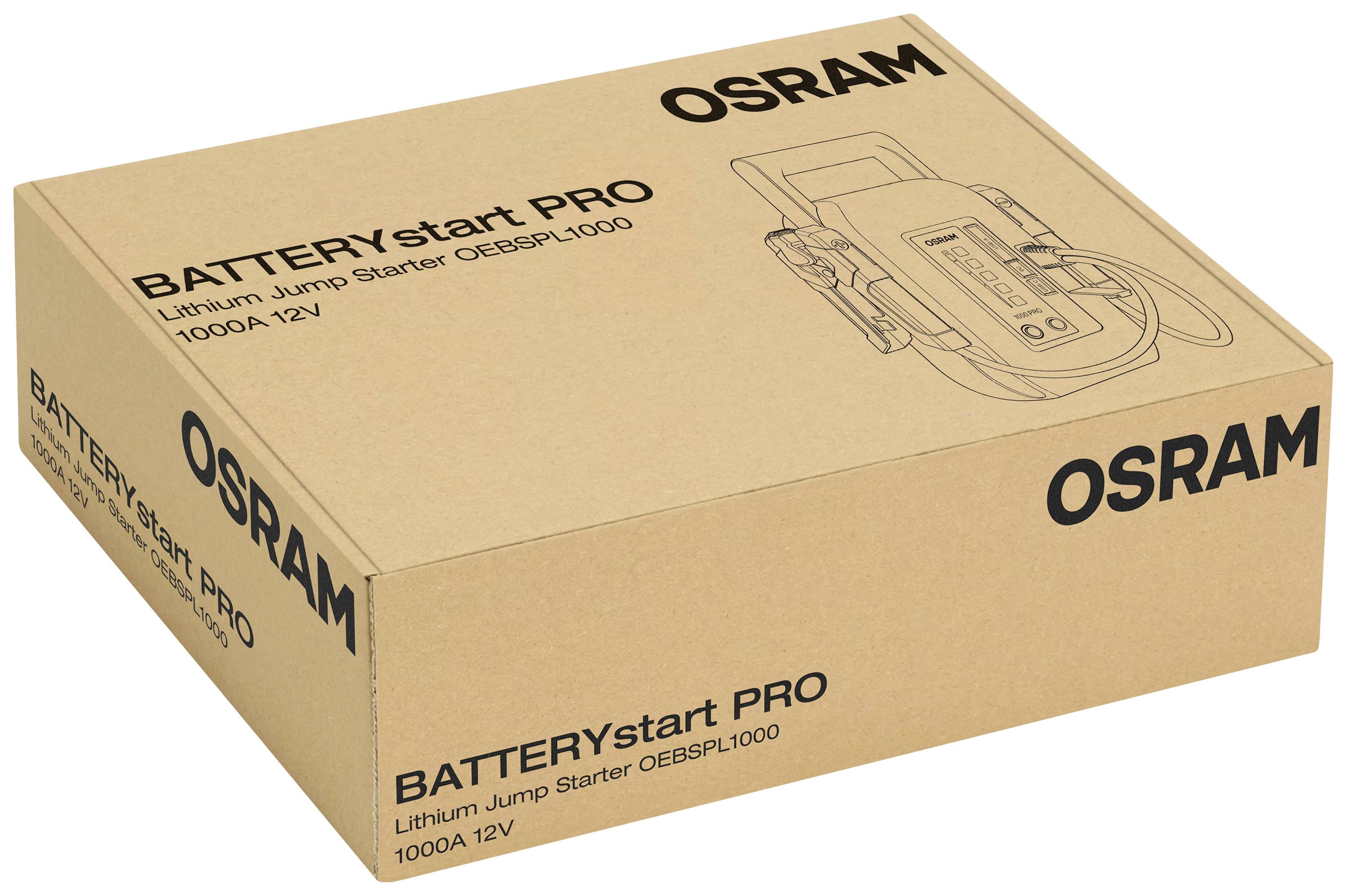 Osram Automotive Schnellstartsystem BATTERYstart PRO 1000 OEBSPL1000 Starthilfestrom (12 V)=1000A USB-Steckdose 2x