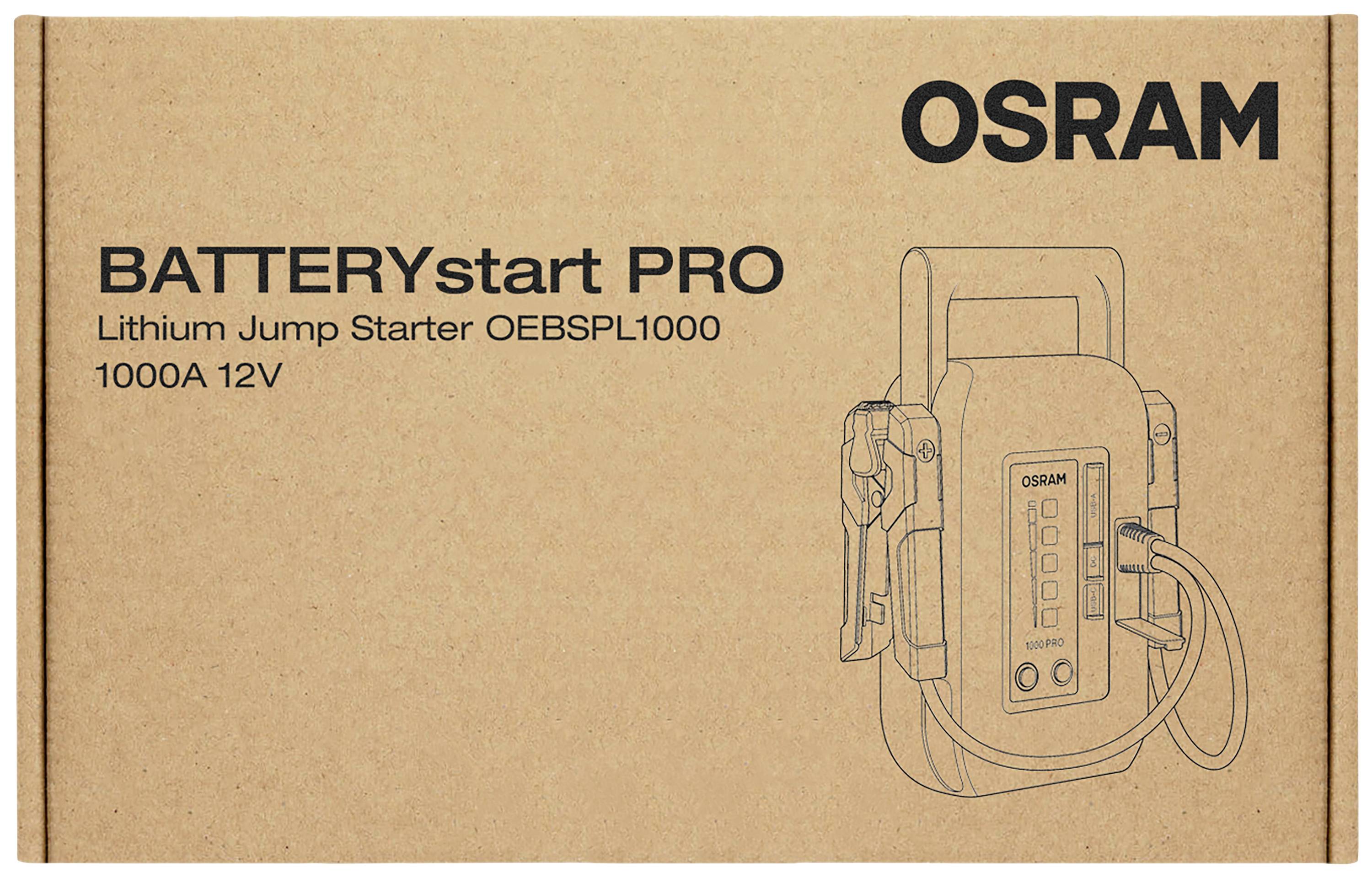 Osram Automotive Schnellstartsystem BATTERYstart PRO 1000 OEBSPL1000 Starthilfestrom (12 V)=1000A USB-Steckdose 2x