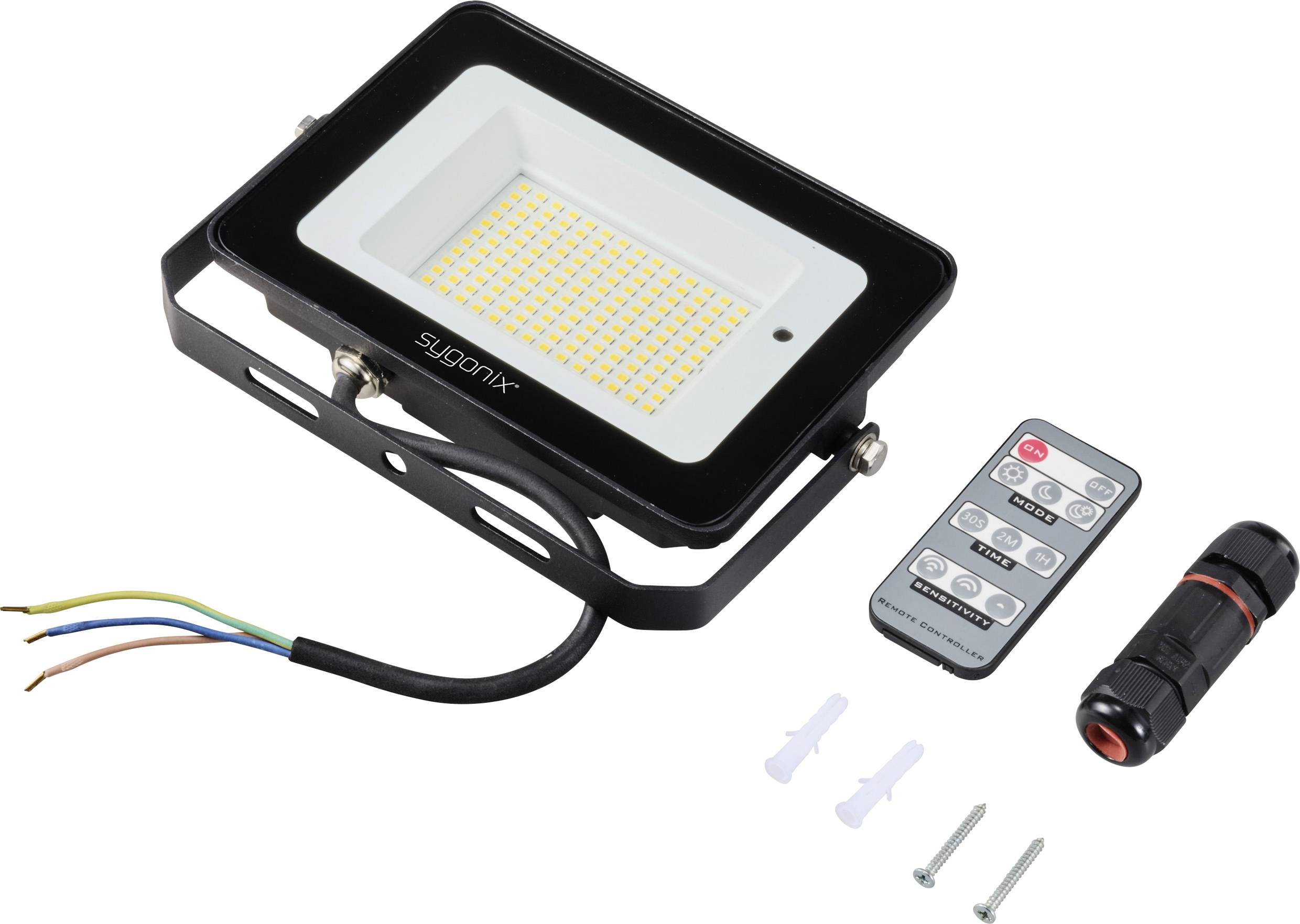 Sygonix SY-5995284 LED-Außenstrahler mit Bewegungsmelder EEK: C (A - G) 30W Leuchtfarben: Neutralweiß