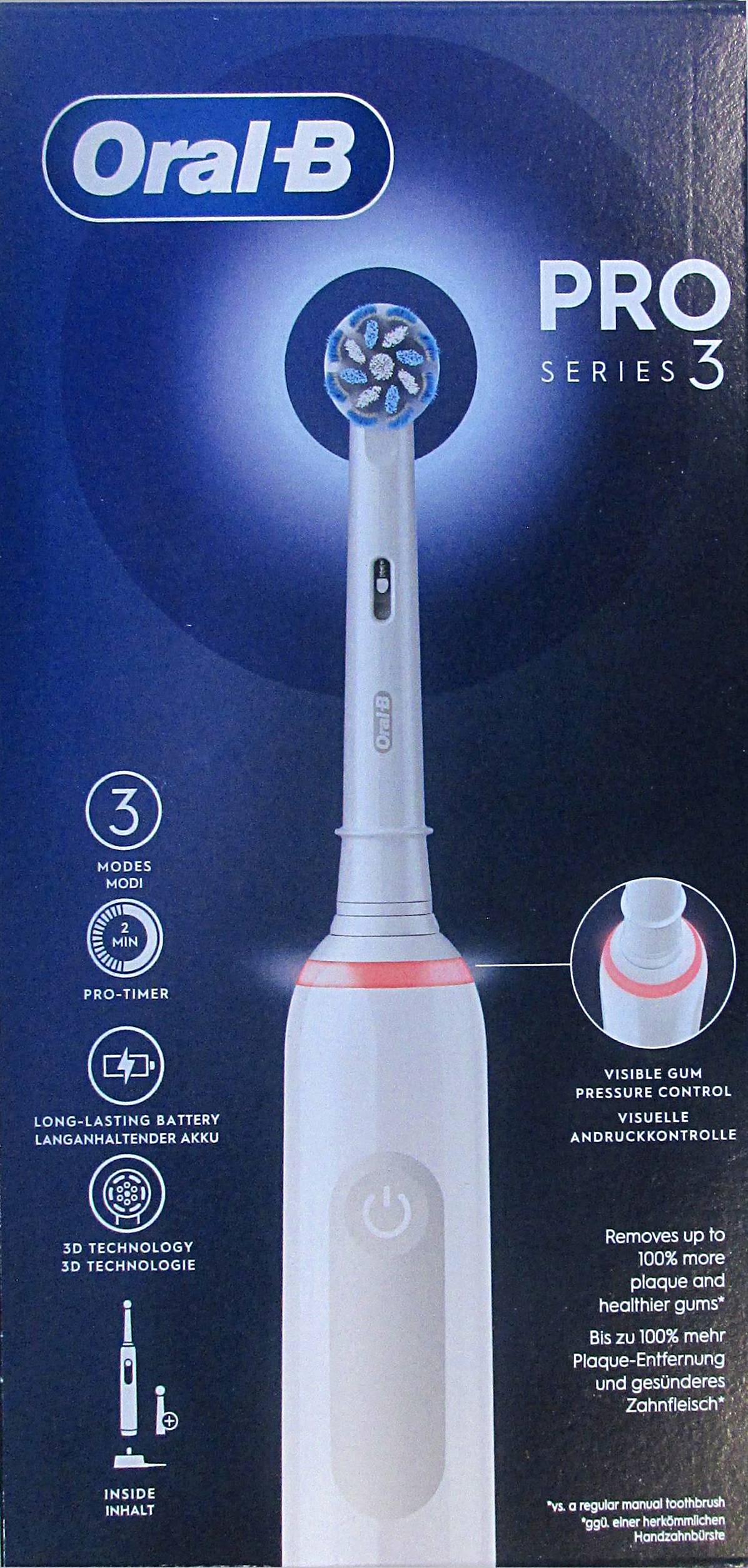 Oral-B 3000 White JAS22 Elektrische Zahnbürste Rotierend/Oszilierend/Pulsieren Weiß
