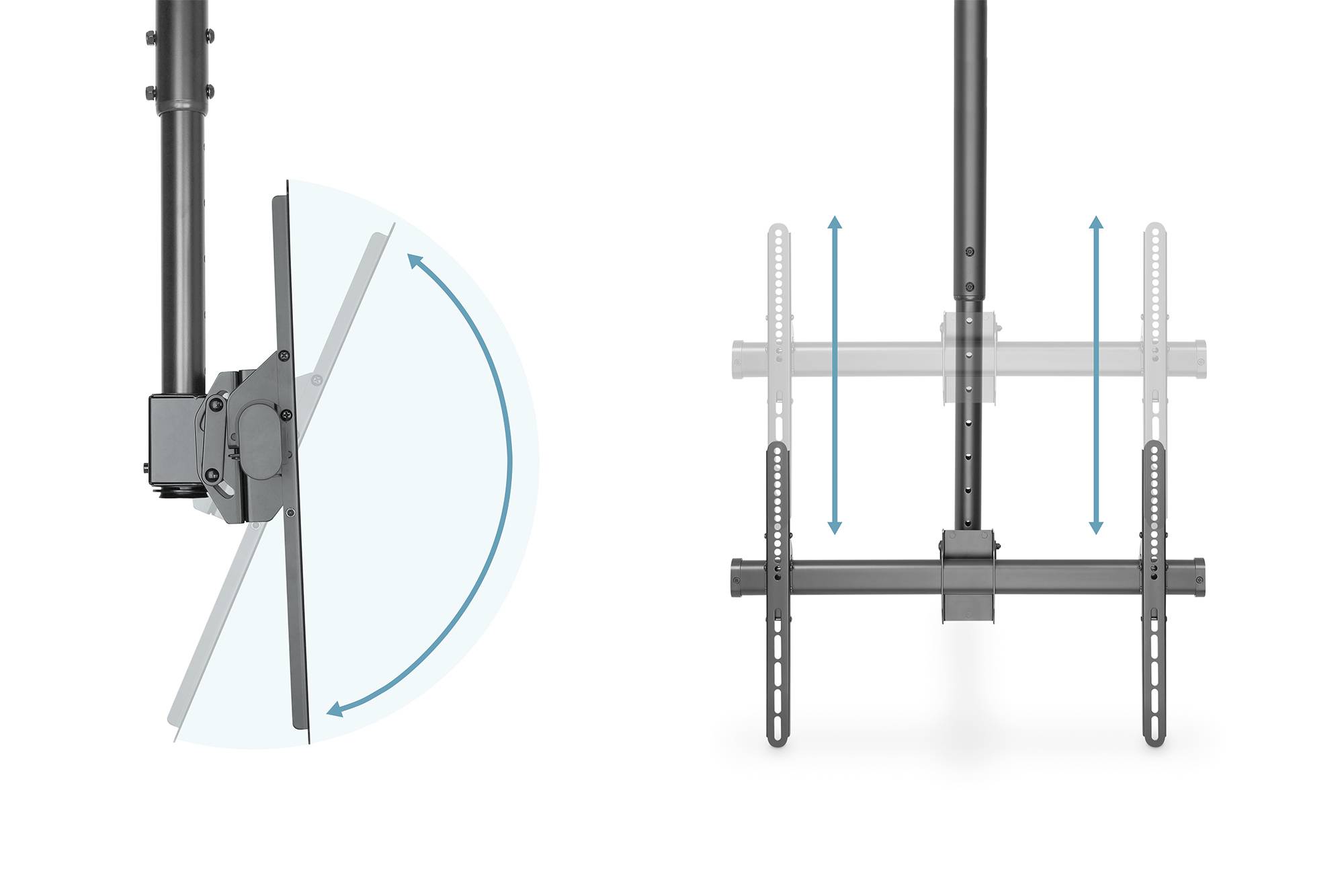 Digitus DA-90421 TV-Deckenhalterung 114,3 cm (45") - 177,8 cm (70") Ausziehbar, Neigbar, Rotierbar