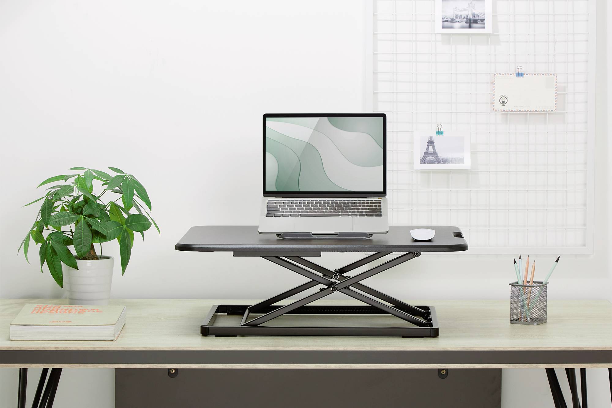 Digitus DA-90445 Sitz-Steh-Schreibtischaufsatz Höhen-Bereich: 45 bis 405mm Schwarz