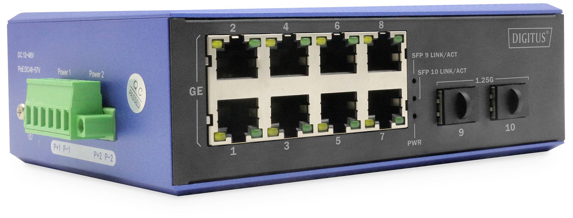 Digitus DN-651151 DN-651151 Industrial Ethernet Switch 8 + 2 Port 1 GBit/s