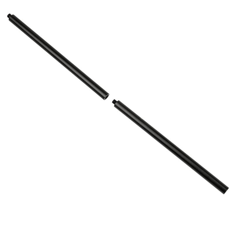 Zwei schwarze Pfeifen, die mittig brechen.