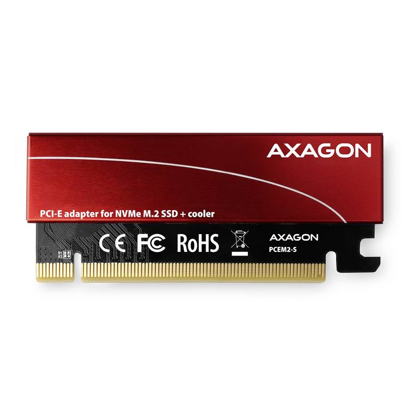 AXAGON PCEM2-S PCIe-3.0-x16-Adapter, 1x M.2-NVMe-SSD, bis 2280 - passive