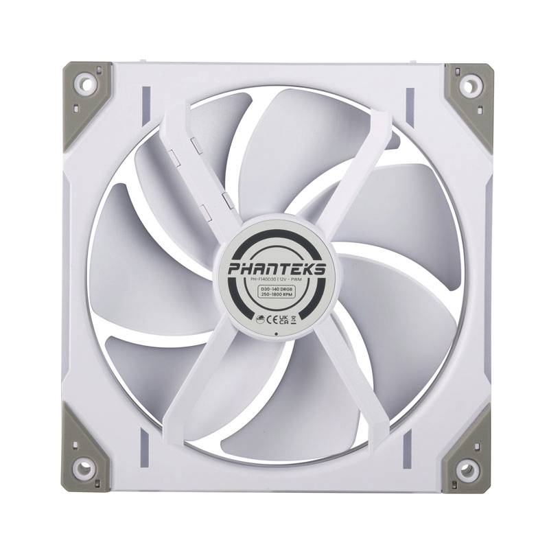Phanteks D30 PWM Regular Airflow D-RGB PC-Gehäuse-Lüfter Weiß (B x H x T) 140 x 30 x 140mm