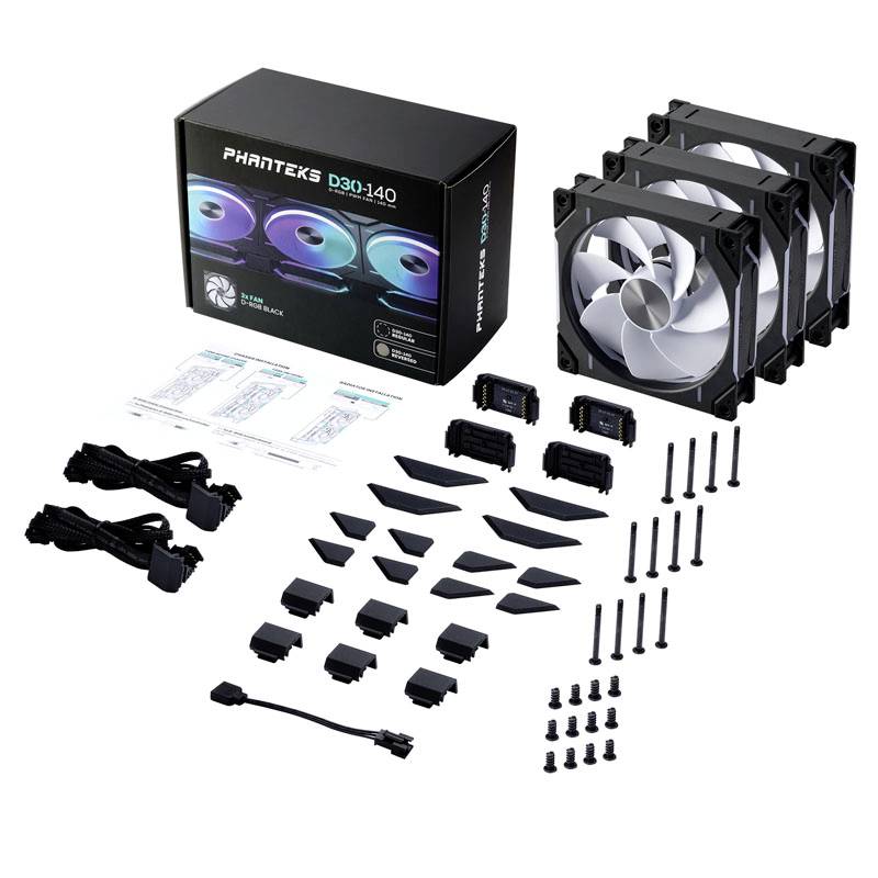 Phanteks D30 PWM Reverse Airflow D-RGB PC-Gehäuse-Lüfter (B x H x T) 140 x 30 x 140 mm