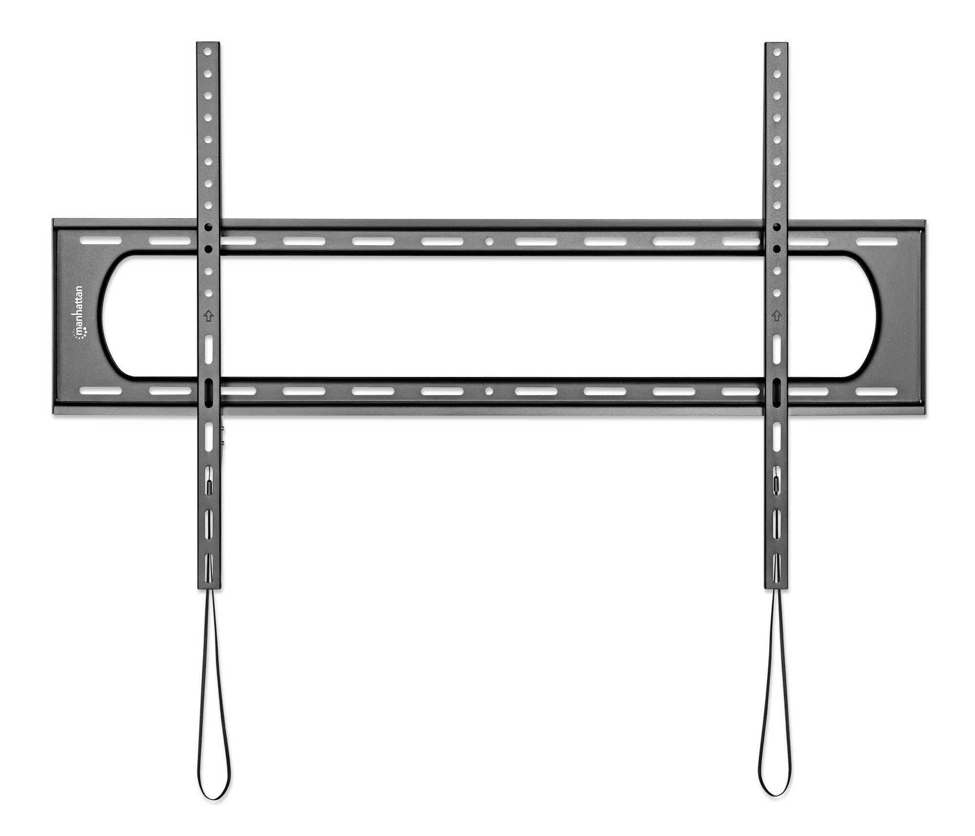 Wandhalterung für Flachbildfernseher zur Montage an der Wand, besteht aus Metall mit Langlöchern für flexible Anpassung.